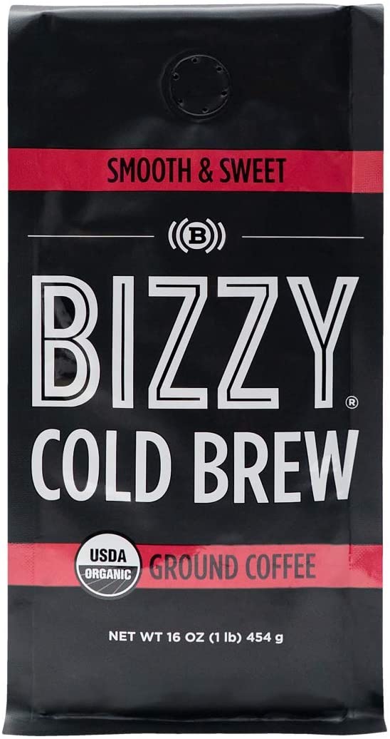 Bizzy Organic Cold Brew 커피 | 부드럽고 달콤한 블렌드 | 거친 Ground은 커피 | 1 파운드