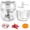 Cordless 2PCS Electric Mini Garlic Chopper, Powerful Garlic Press Chopper, Portable Small Food Processor for Pepper Garlic Chili 야채 Nuts Mincer/Grinder, Baby Food Maker, 250&amp;100ml, White: Home &amp; Kitchen