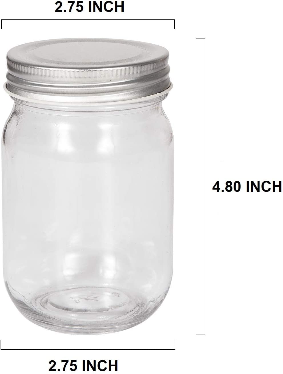 Accguan Mason Jars, 뚜껑 달린 유리 Jars 12 oz, 피클 및 주방 보관용 캔닝 Jars,