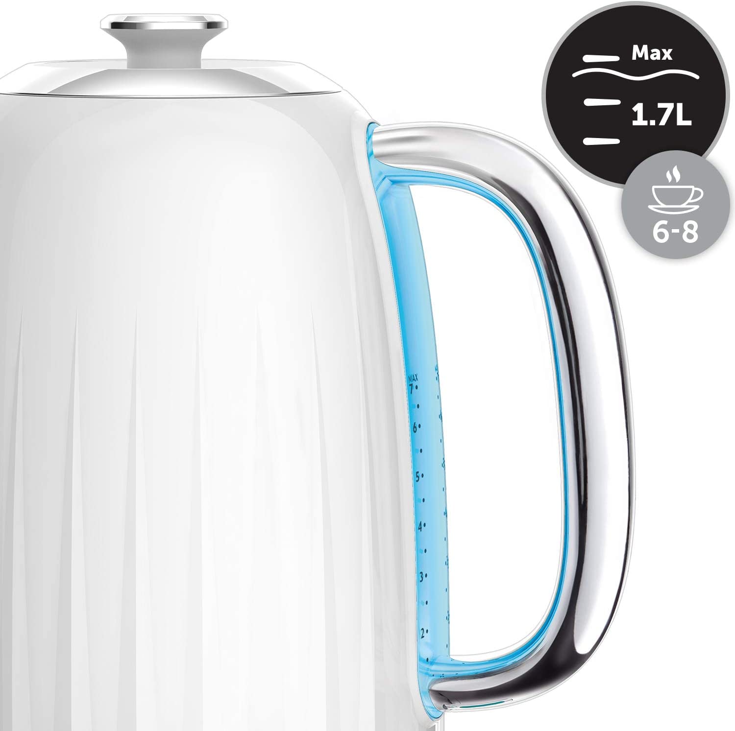 Breville 임프레션 전기 케틀, 1.7L, 3KW Fast Boil, White [VKJ378]