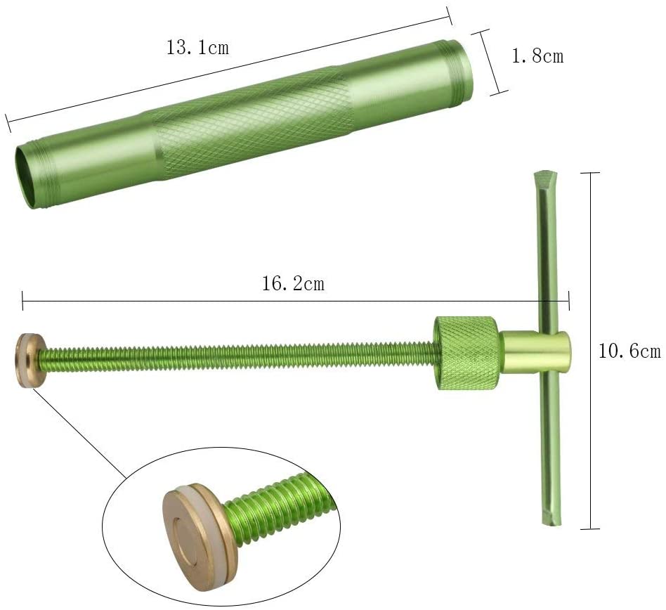 Vicloon Fondant Extruder, Stainless 스틸 슈가 페이스트 추출기 크래프트 건 20개의 슈가 크래프트 케이크와 클레이 장식 도구(Green)라 ¦