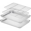 Velaze Bake Tray with Rack Set (2팬 + 2랙), Stainless 스틸 베이킹 팬 쿠키 시트 with Cooling Rack, Non Toxic &amp; Health, 이지 클린 &amp; Dishwasher Safe - 4팩