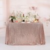 YZEO Rose Gold Table Cloth - 55x85in Sequin Tablecloth samless 직사각형 식탁보 웨딩 파티장식용