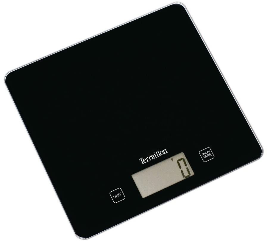 Terraillon Kitchen Scale, Tare, 액체 변환, Ultra-Fine, 5kg 용량, Classic, Black