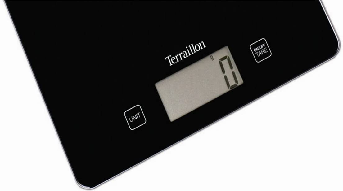 Terraillon Kitchen Scale, Tare, 액체 변환, Ultra-Fine, 5kg 용량, Classic, Black