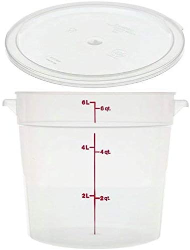 Cambro RFS6PP190 캠웨어 6쿼터 원형 식품 저장 컨테이너(Lid 포함)