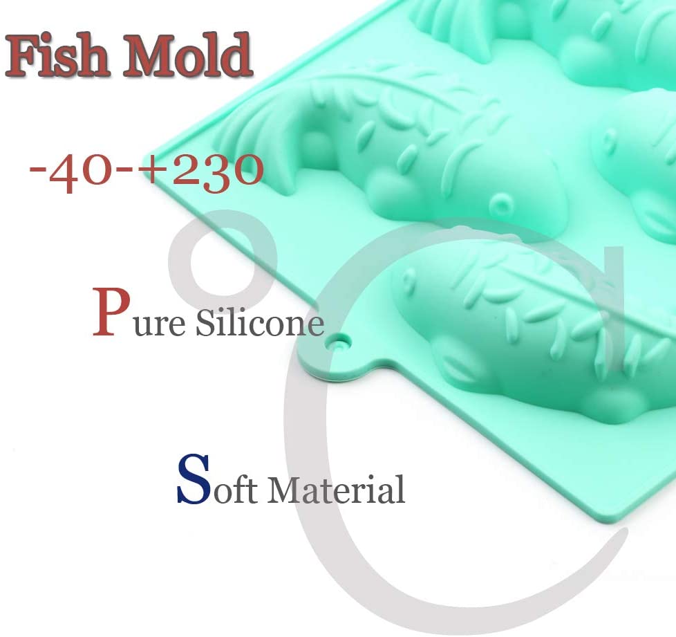 실리콘 물고기 모양의 8 캐비티 잉어 잉어 물고기 아이스 큐브 금형 오징어 형 사탕 젤 레오 케이크 초콜릿 덮여 샌드위치 쿠키 수제 수지 미니 비누에 대한 실리콘 베이킹 금형