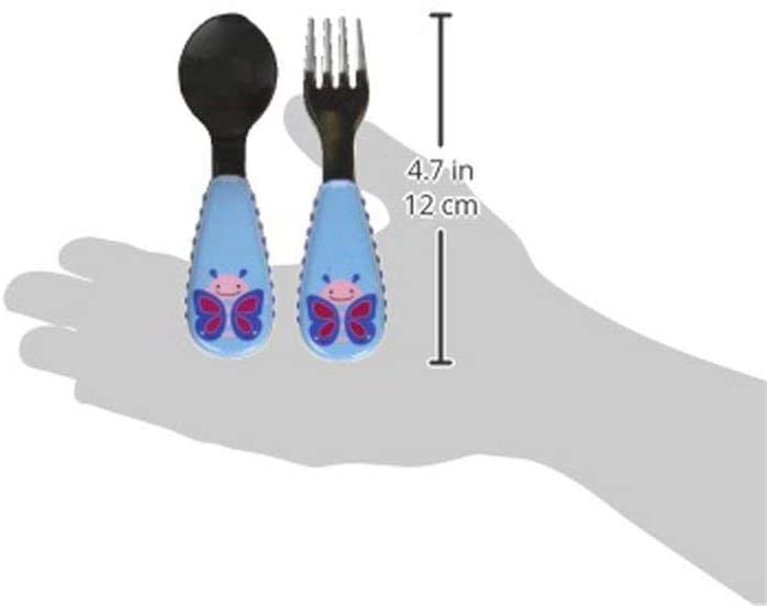 스킵 홉 유아기구 세트 : 포크와 스푼 세트, 식기 세척기 안전, 나비
