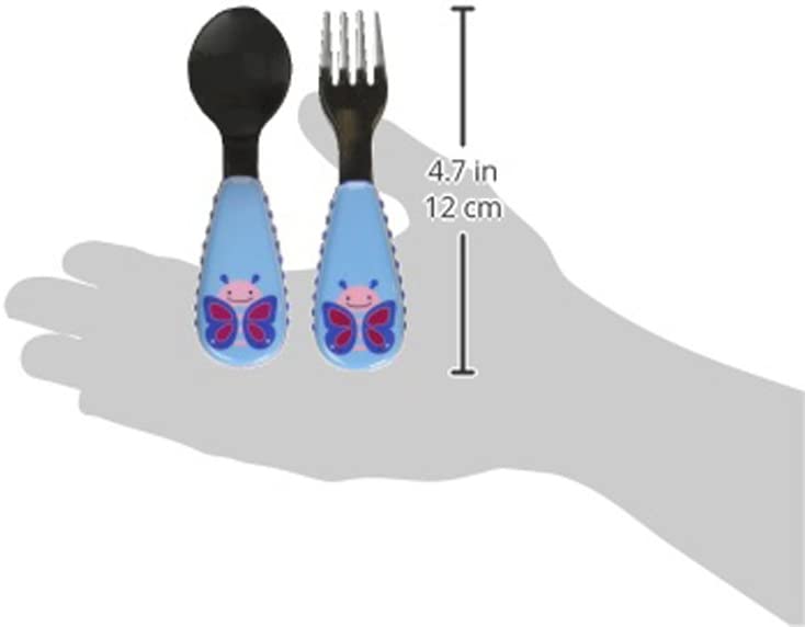 스킵 홉 유아기구 세트 : 포크와 스푼 세트, 식기 세척기 안전, 나비