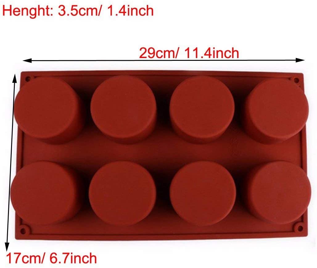 대형 실리콘 무스 몰드, 비누 몰드, 실린더 몰드, 베이킹 몰드 케이크 팬, 비스킷 초콜릿 몰드, 아이스 큐브 트레이 8