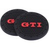 4Car4U for Volkswagen VW GTI컵 홀더용 코스터 자동차 액세서리 Silicone Anti Slip Cup Mat Fits VW 골프 GTI Passat Arteon Tuchan Atas Beatle Series(2.75인치 직경-2PCS)