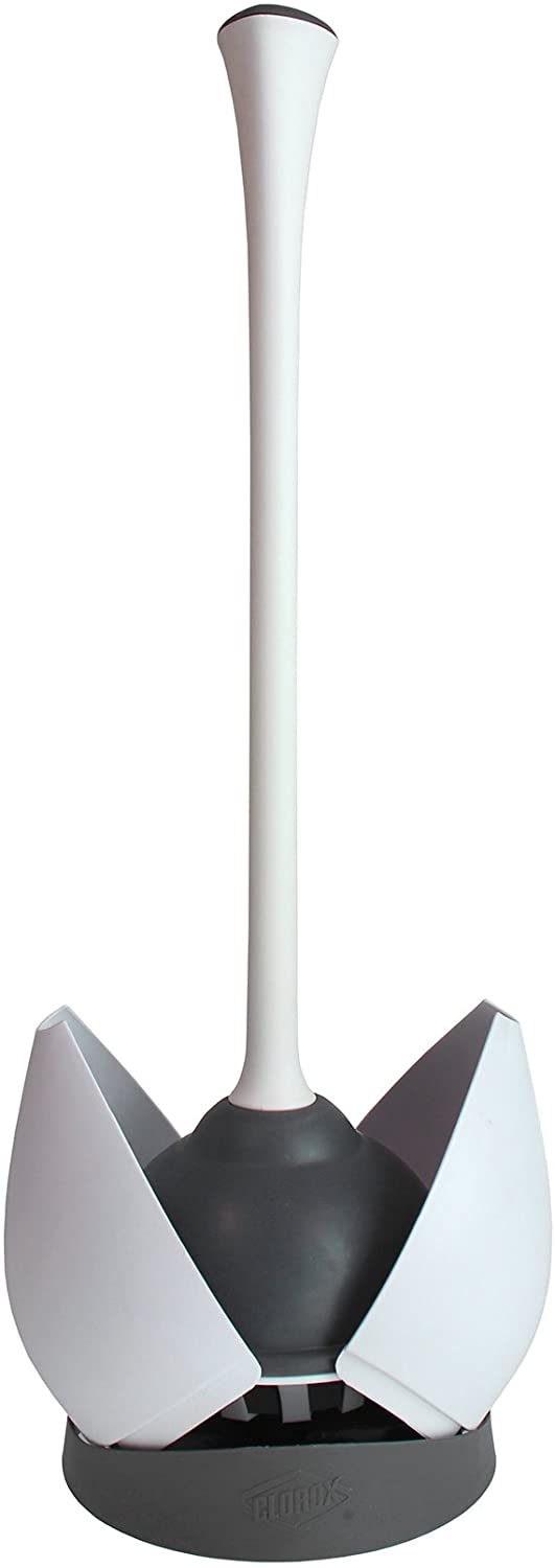 Clorox Toilet Plunger, White/Gray: