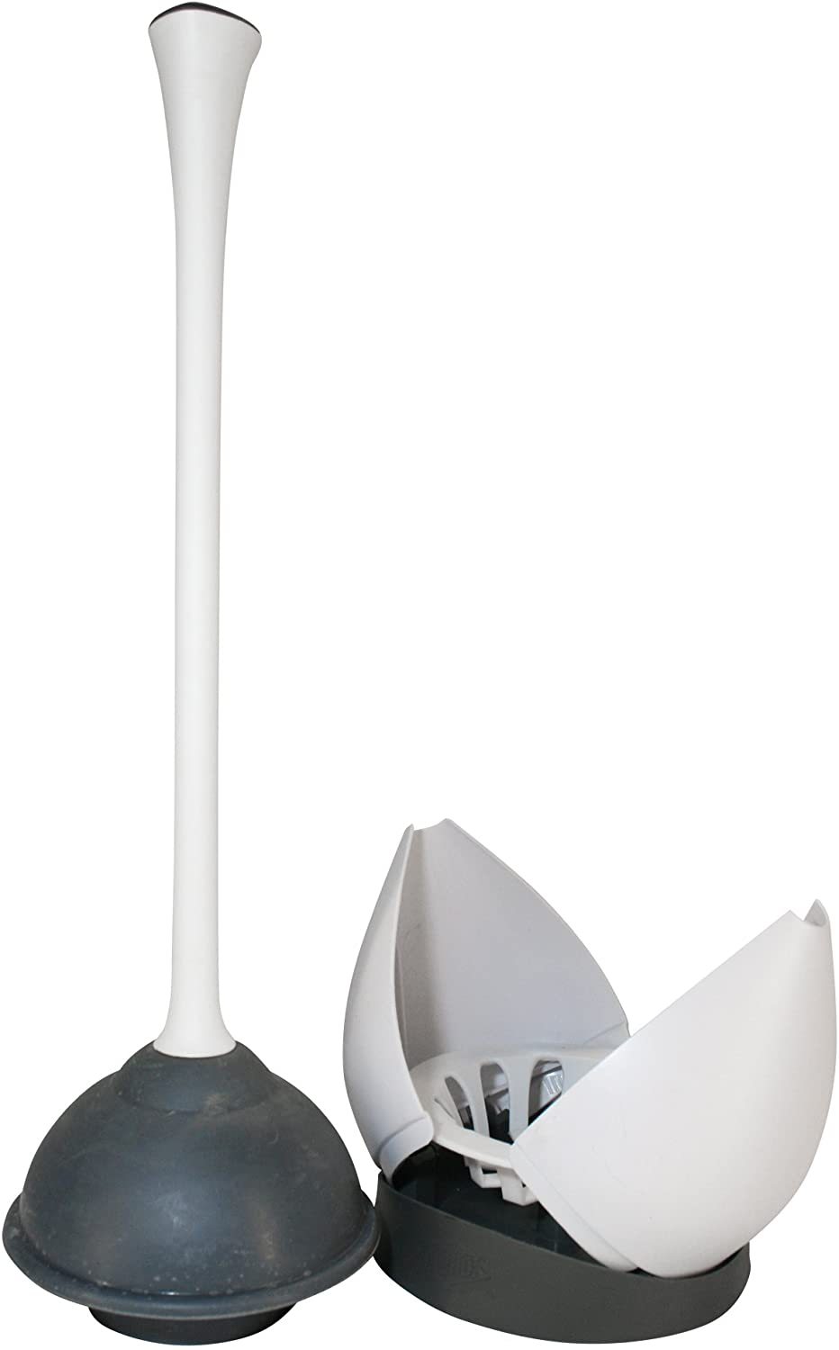 Clorox Toilet Plunger, White/Gray: