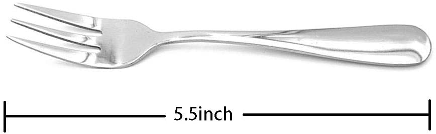 YFOX 스테인레스 스틸 포크 케이크 포크 과일 포크 6 조각은 식기 세척기에 의해 씻을 수 있습니다