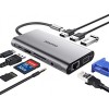 USB C 허브, USB C 어댑터, EUASOO 10 in 1 Thunderbolt 3 허브 1000M RJ45 이더넷, 4K HDMI, VGA, USB 3.0 포트 3개, PD 2.0 충전 포트, 카드 리더기, MacBook Chromebook과 호환되는 오디오 마이크 포트 더보기