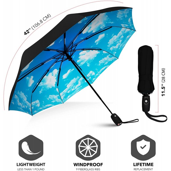 Repel Umbrella 방풍 여행용 우산 - 방풍, 소형 - 컴팩트, 경량, 자동, 강력, 미니, 접이식 및 휴대용 - 배낭, 자동차, 지갑 비를 위한 우산 - 남성 및 여성