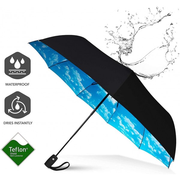 Repel Umbrella 방풍 여행용 우산 - 방풍, 소형 - 컴팩트, 경량, 자동, 강력, 미니, 접이식 및 휴대용 - 배낭, 자동차, 지갑 비를 위한 우산 - 남성 및 여성