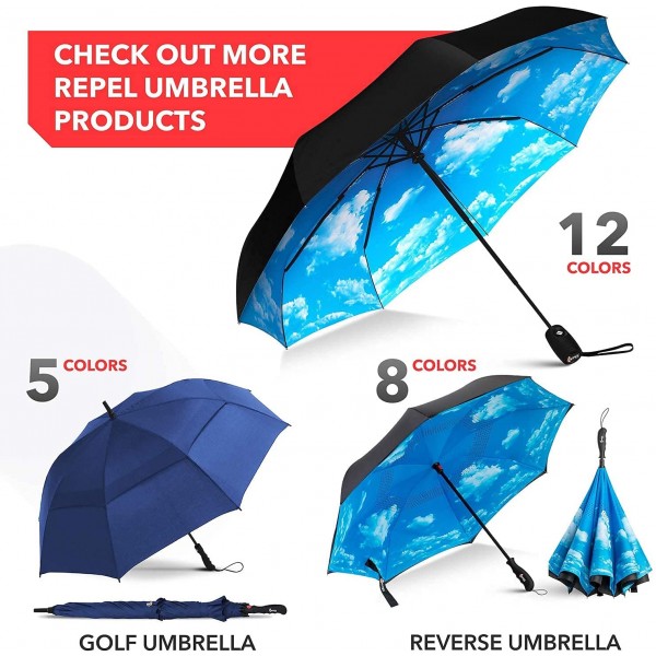 Repel Umbrella 방풍 여행용 우산 - 방풍, 소형 - 컴팩트, 경량, 자동, 강력, 미니, 접이식 및 휴대용 - 배낭, 자동차, 지갑 비를 위한 우산 - 남성 및 여성