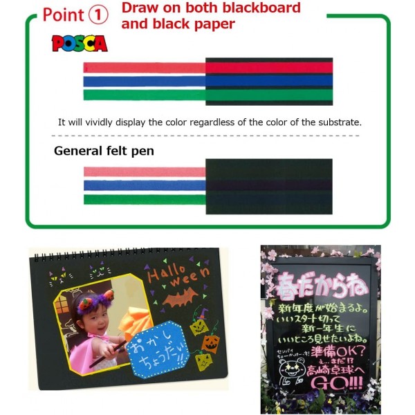 Uni POSCA 페인트 마커 펜 - 파인 포인트 - 무알코올 - 무취 방수 펜 메이커 - 24개 세트(PC-3M15C 및 PC-3M7C 및 골드 및 실버) 및 오리지널 비닐 펜 케이스