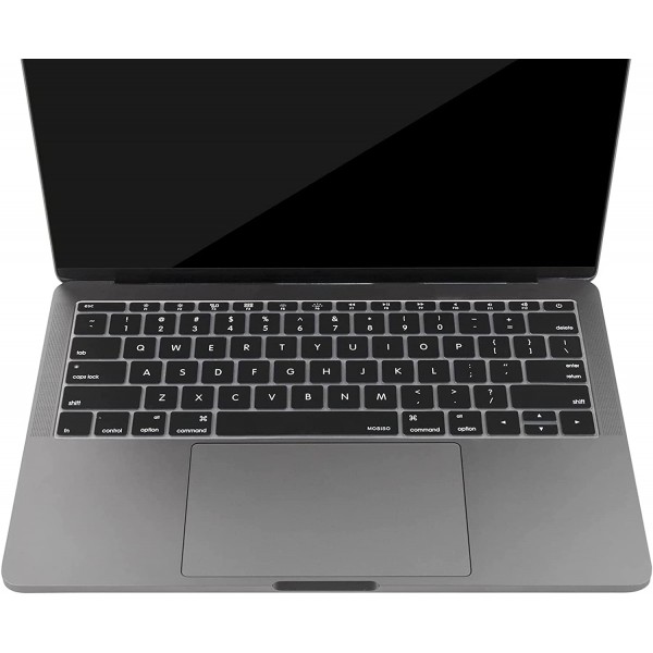 MOSISO 실리콘 키보드 커버 보호 피부는 MacBook Pro 13 인치 2017 2016 릴리스 A1708(터치 바 및 없음)과 호환됩니다. MacBook 12인치 A1534, 블랙과 호환 가능