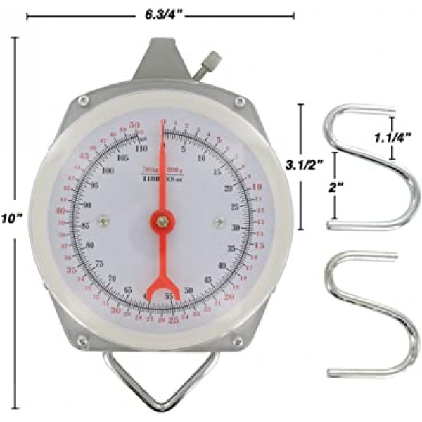 Ram Pro 교수형 기계식 저울 주방 낚시 다이얼 스케일 다목적 휴대용 핸드 헬드 다이얼 중량 스케일 헤비 듀티 헤비 정확한
