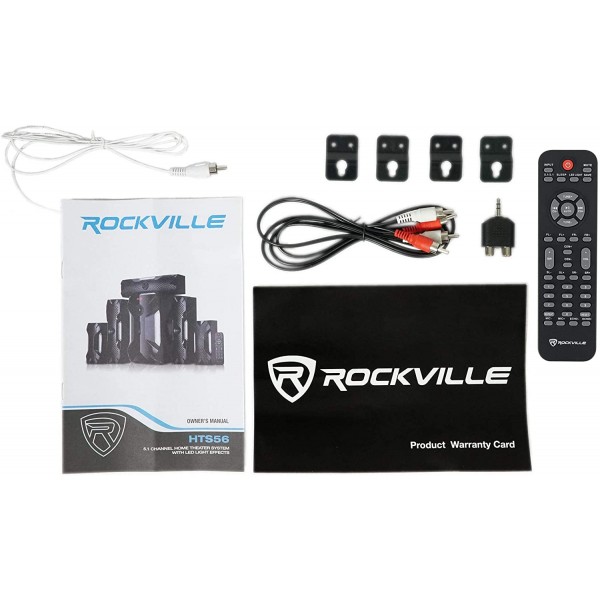 Rockville HTS56 1000w 5.1 채널 홈 시어터 시스템/블루투스/USB 8\