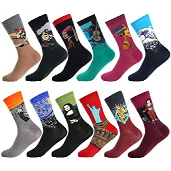 Bonangel Fun Socks, Fun Socks for Men 참신 Crazy Crew Dress Socks, Cool Cute Food Graphic 동물 Socks