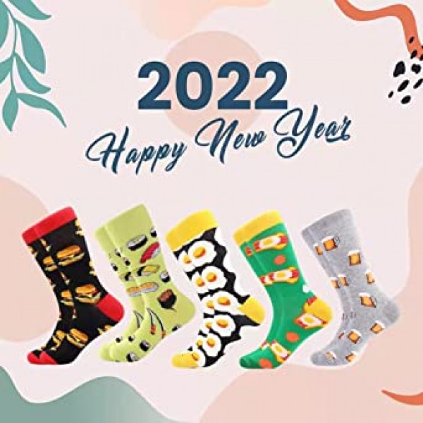 Bonangel Fun Socks, Fun Socks for Men 참신 Crazy Crew Dress Socks, Cool Cute Food Graphic 동물 Socks