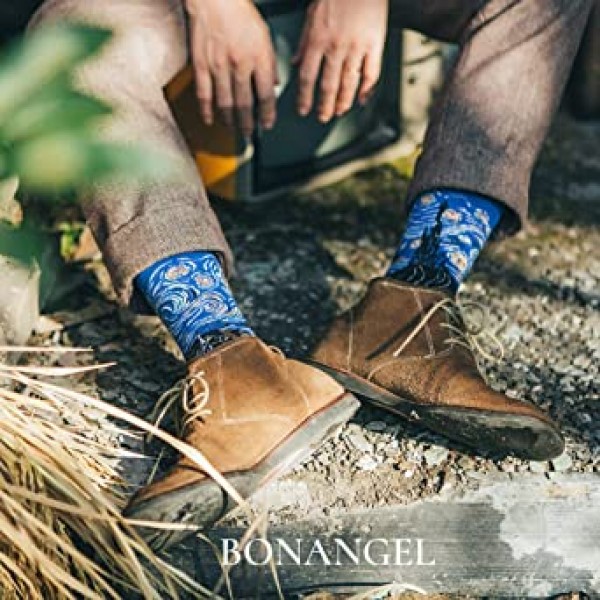 Bonangel Fun Socks, Fun Socks for Men 참신 Crazy Crew Dress Socks, Cool Cute Food Graphic 동물 Socks