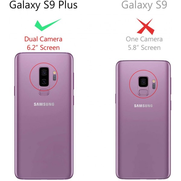 Samsung Galaxy S9 Plus 케이스 - eSamcore 링 홀더 킥스탠드 케이스 대시보드 마그네틱 폰 차량용 마운트 [레드]