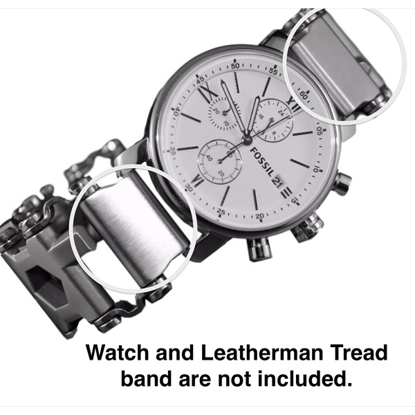 LEATHERMAN TREAD와 호환되는 Link-watch 어댑터 - 스테인리스 스틸(Apple watch 44mm/42mm, 스테인리스 스틸, TREAD와 호환 가능)