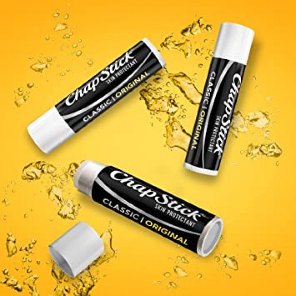 ChapStick Classic(일반 맛) 스킨 프로텍턴트 립밤 튜브, 0.15온스(12팩)