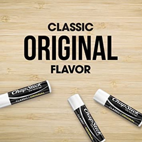 ChapStick Classic(일반 맛) 스킨 프로텍턴트 립밤 튜브, 0.15온스(12팩)