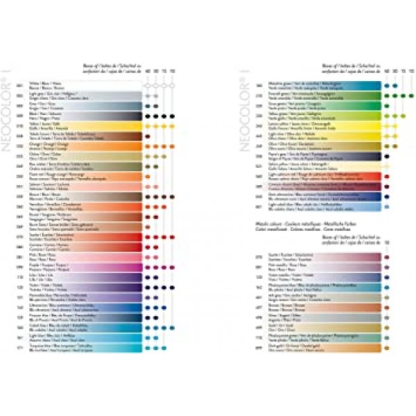 Neocolor I 방수 왁스 파스텔, 10가지 메탈릭 색상