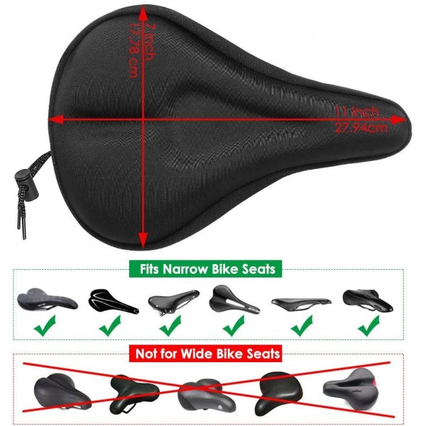 AUTOWT 젤 자전거 시트 커버, 편안한 실리카 폼 패딩 자전거 안장 쿠션 스핀 운동 자전거, 도로 산악 자전거, 야외 사이클링 물 & 방진 커버