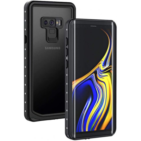 Lanhiem Galaxy Note 9 케이스, 화면 보호기가 내장된 IP68 방수 방진 충격 방지 케이스, Samsung Galaxy Note 9(블랙/그레이)용 전신 밀폐 수중 보호 투명 커버