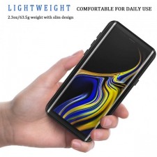 Lanhiem Galaxy Note 9 케이스, 화면 보호기가 내장된 IP68 방수 방진 충격 방지 케이스, Samsung Galaxy Note 9(블랙/그레이)용 전신 밀폐 수중 보호 투명 커버