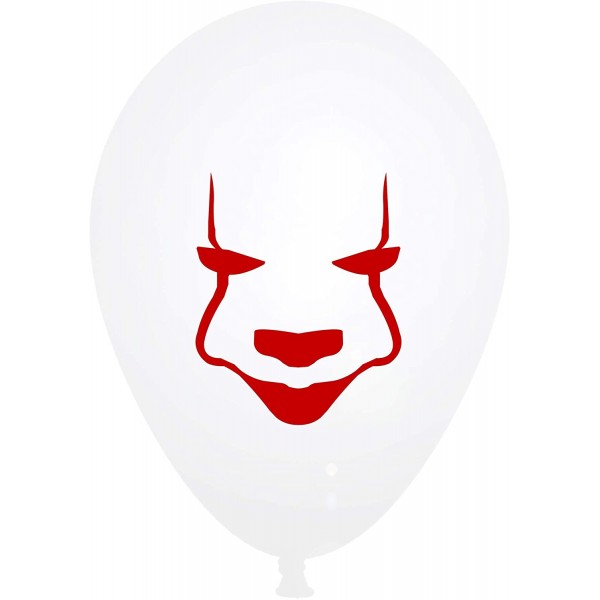 It Pennywise Balloons 발렌타인 데이 장식 무서운 광대 할로윈 Decor 실내 코스프레 자 호의 12inch 라텍스 Balloons White 및 Red [25pcs]