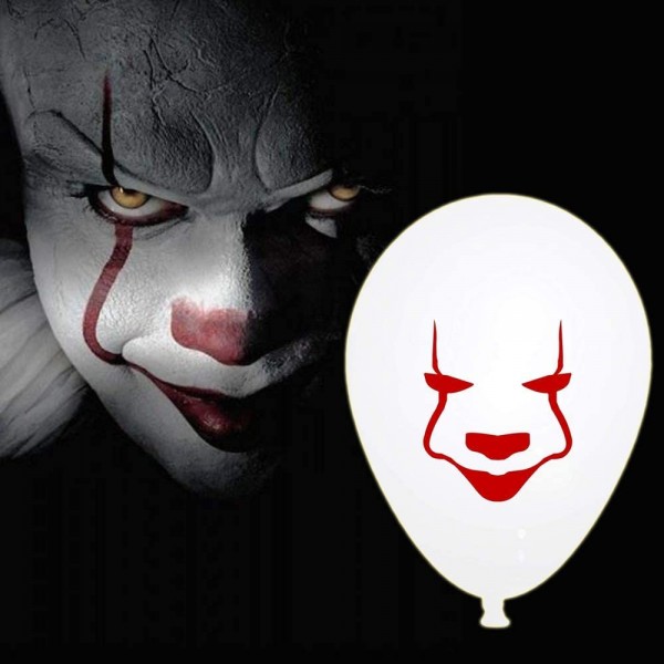 It Pennywise Balloons 발렌타인 데이 장식 무서운 광대 할로윈 Decor 실내 코스프레 자 호의 12inch 라텍스 Balloons White 및 Red [25pcs]