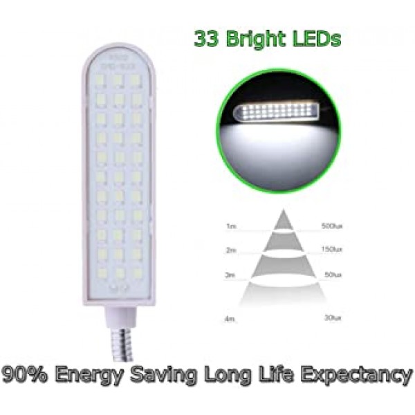 LED 재봉틀 조명, 에너지 절약 LED 기계 조명 드릴 프레스, 책상, 공예 구즈넥 램프 유연한 LED 작업 조명 마그네틱 램프 33 LED의 재봉 램프 마그네틱 베이스 라이트 마그네틱 led 조명