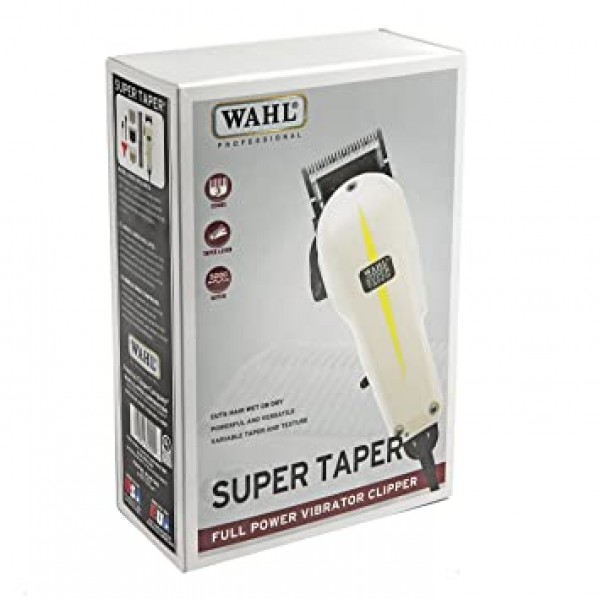 Wahl Professional Super Taper Hair Clipper #8400 – 풀 파워 바이브레이터 클리퍼 – V5000 전자기 모터 – 3개의 부착용 빗 포함