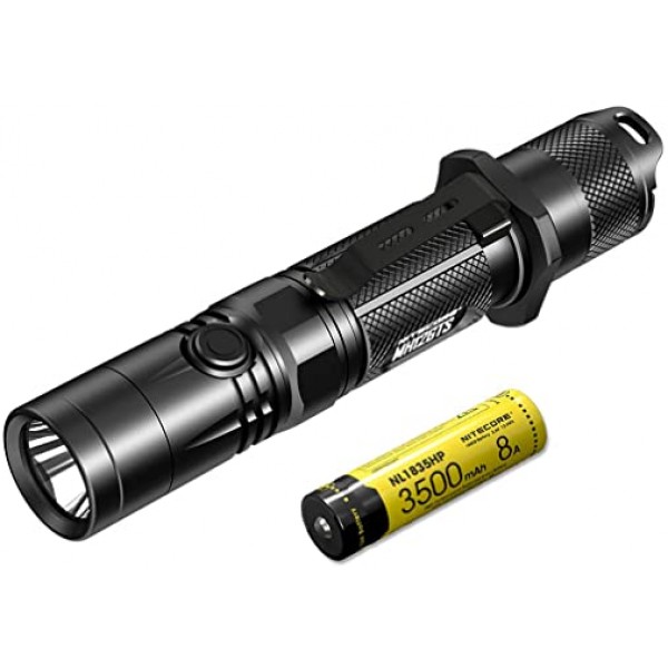 Nitecore MH12GTS 1800 루멘 장거리 USB 충전식 손전등, 블랙