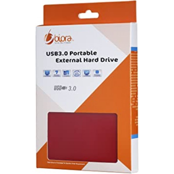 Bipra U3 2.5인치 USB 3.0 NTFS 휴대용 외장 하드 드라이브 - 레드(100GB)