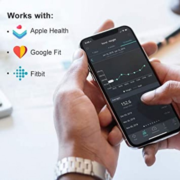 Innotech 스마트 블루투스 체지방계 디지털 욕실 체중계 체성분 BMI 분석기 & Fitbit, Apple Health &와 호환되는 무료 앱이 있는 건강 모니터 구글 피트니스