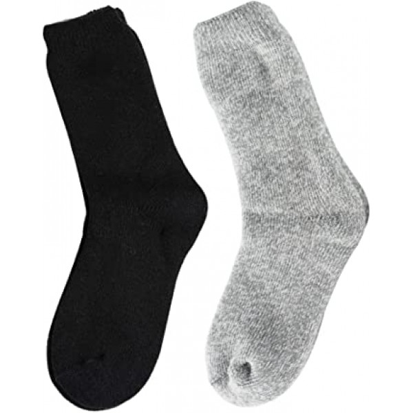 Hot Feet Women\'s 2 Pack Warm Cozy Thermal Socks - 추운 겨울 날씨를 위한 두꺼운 절연 크루, 신발 사이즈 4-10