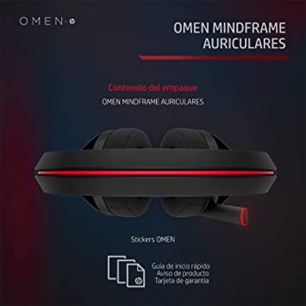 세계 최초의 FrostCap 능동 냉각 기술이 적용된 HP Mindframe PC 게임용 헤드셋의 OMEN(검정색)