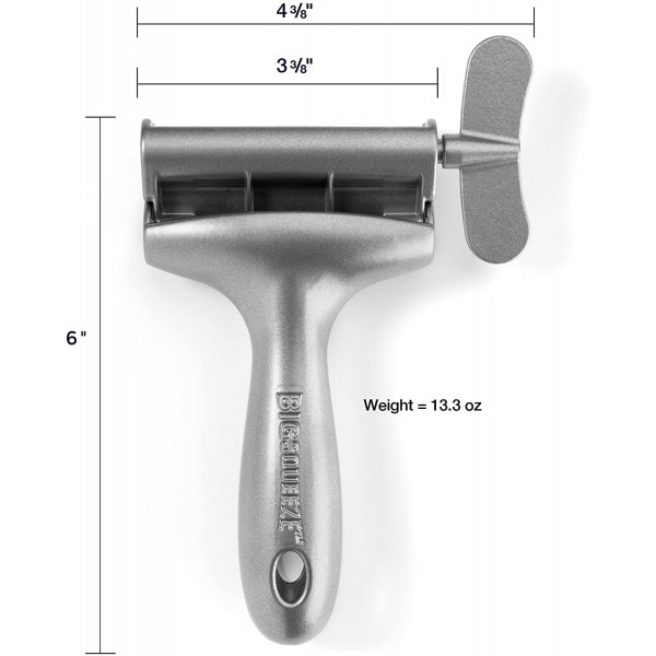 Big Squeeze Tube Squeezing Tool – 낭비를 줄이고 더 많이 절약 – 전문가 및 스타일리스트에게 이상적인 전문가급 금속 튜브 압착기 – 페인트, 염색약, 처방 크림, 화장품(실버)과 함께 사용 가능