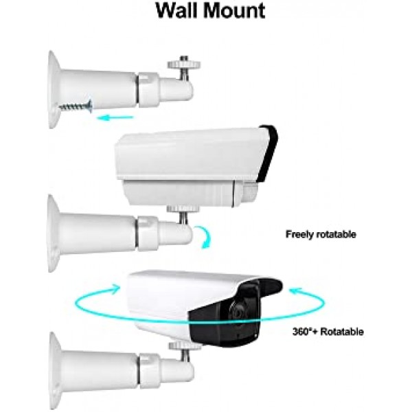보안 카메라 월 마운트 브래킷(1/4\'\') 조정 가능한 실내/실외 마운트 Arlo, WYZE, Amcrest, TENVIS, Fleeemi, Wansview, CCTV 카메라 및 기타 호환 모델(2팩/화이트)과 호환 가능