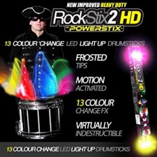 한 쌍의 ROCKSTIX 2 PRO - 색상 변경 LED 라이트 업 드럼 스틱