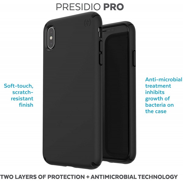 Speck Products Presidio Pro iPhone Xs Max 케이스, 블랙/블랙